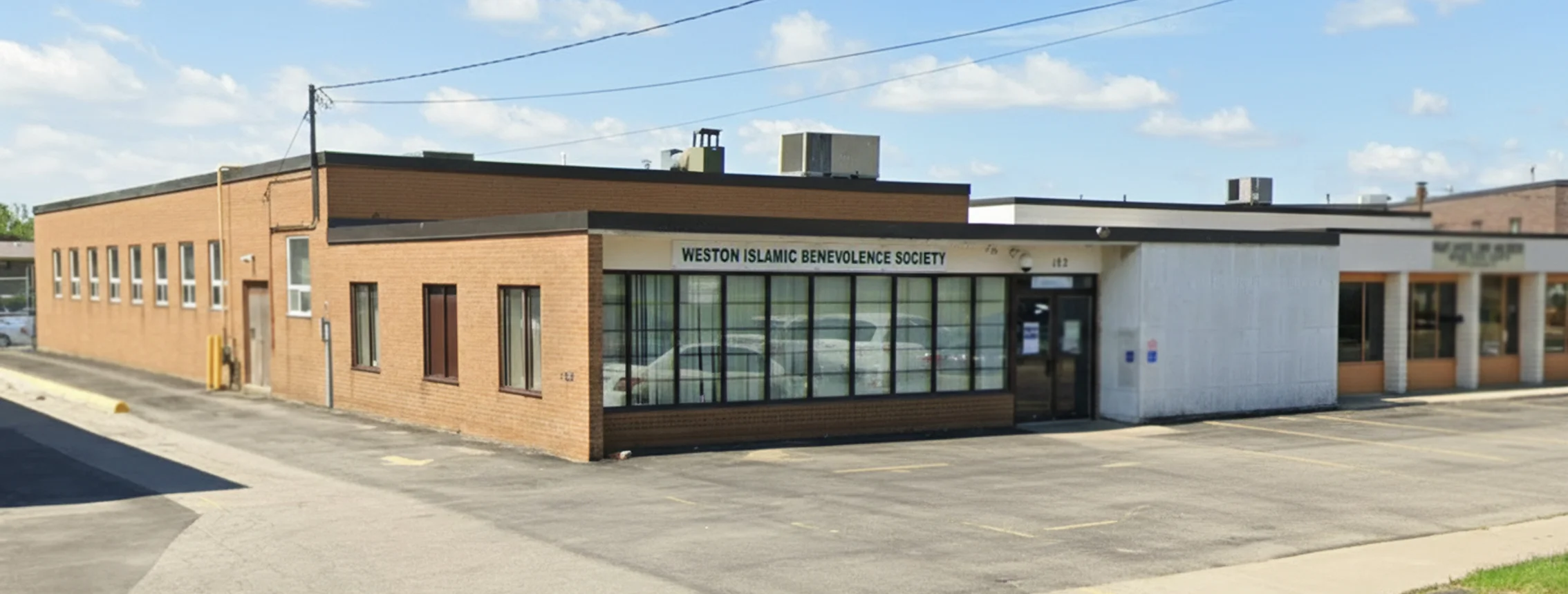 Exterior view of Weston Islamic Benevolence Society North York building